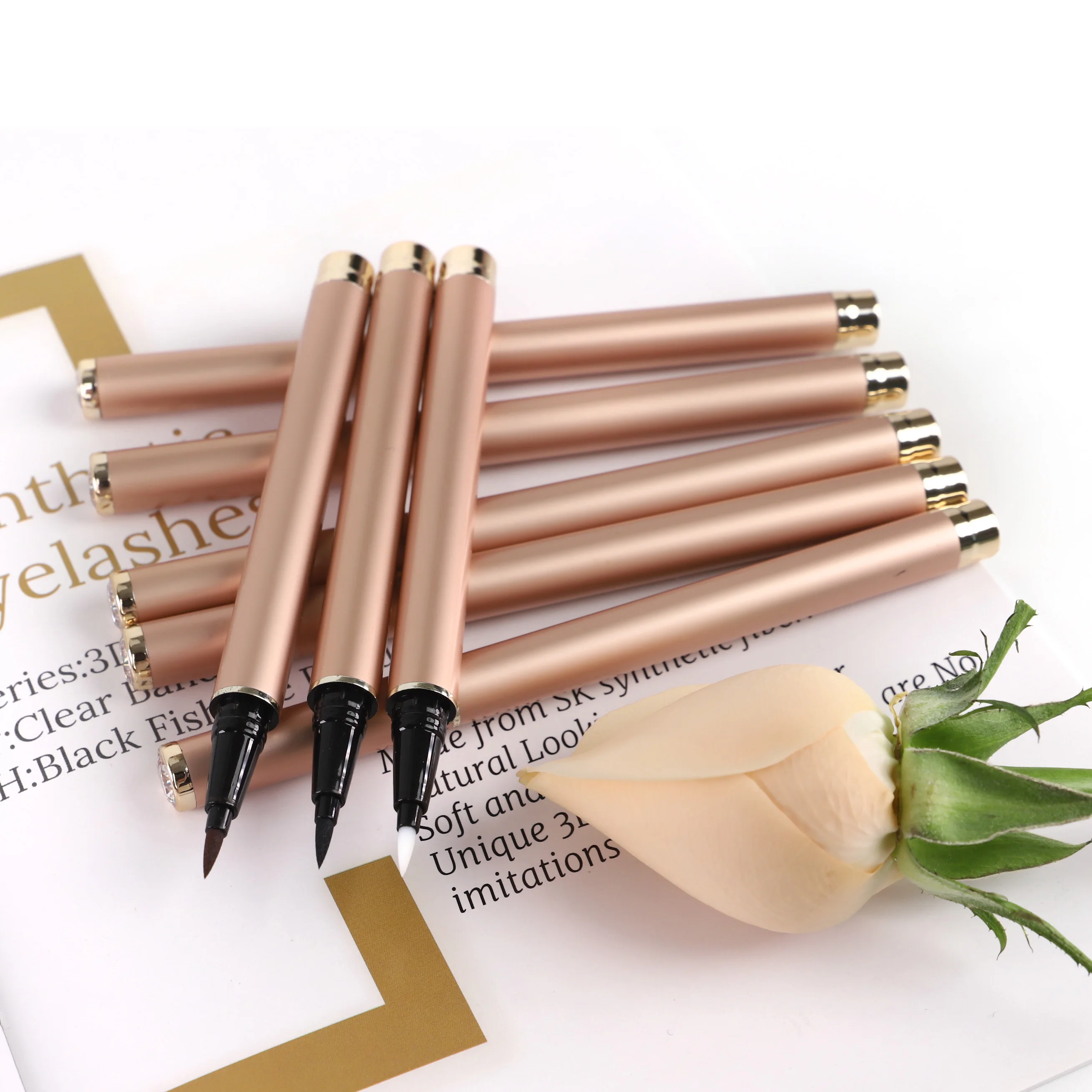 

Rosegold tube diamond waterproof adhesive eyeliner 3d lash adhesive glue