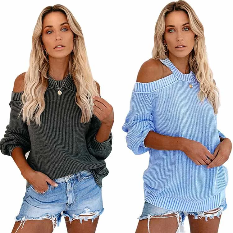 

Mzl's Love Latest Design Knitted Sweater Cardigan Winter Crop Top Sweaters Off Shoulder Cardigans For Women Casual Wear