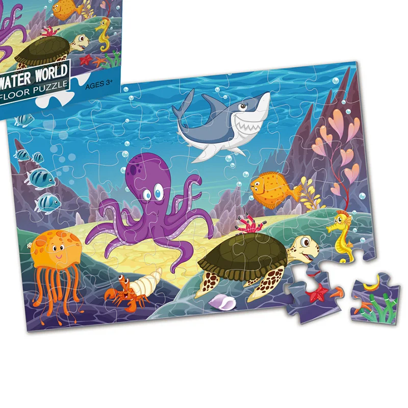 China Toy Supplier Undersea Theme Puzzle Bag 48 Pcs Floor Puzzle-under ...