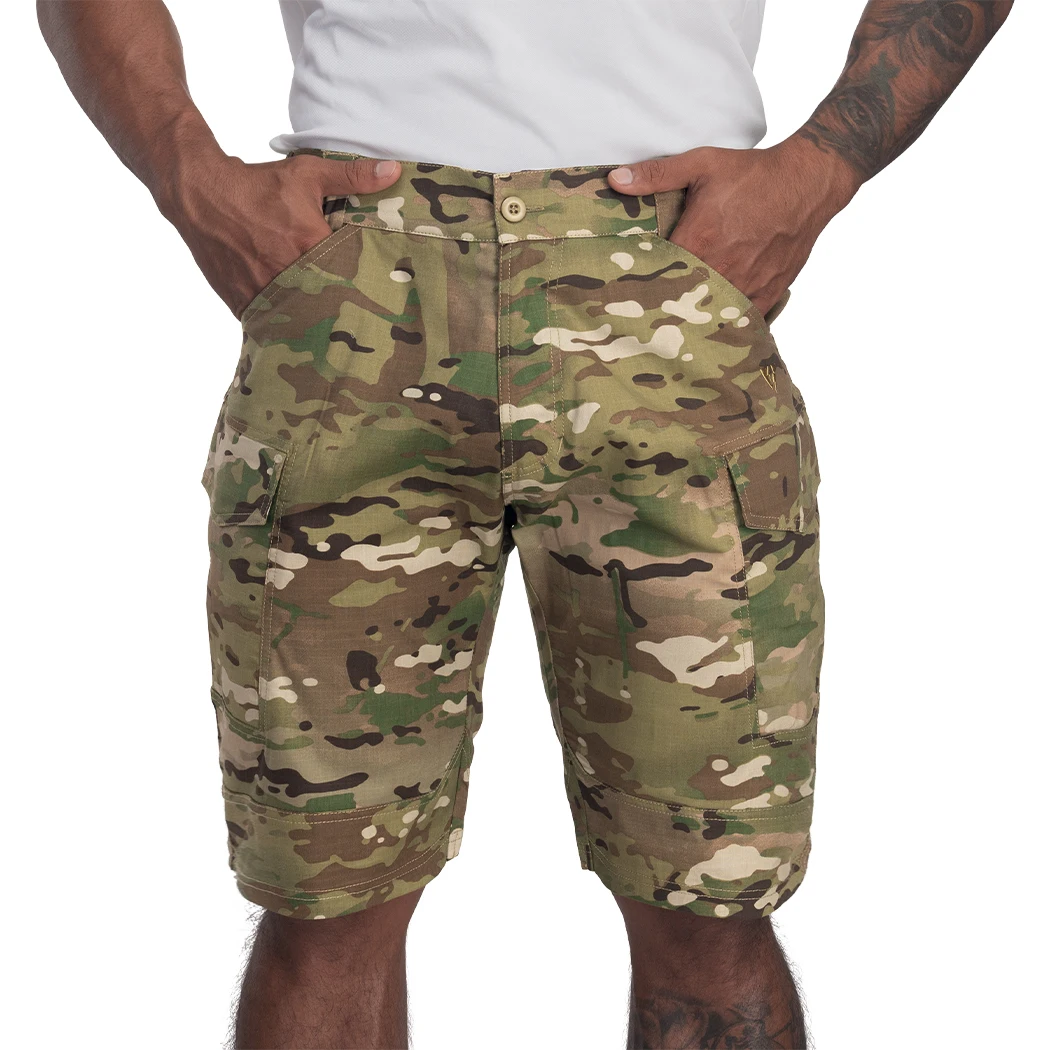 

IDOGEAR Summer Elastic Hunting Camo Shorts Men Shorts Outdoor Sports Duty Pants Tactical Cargo Shorts