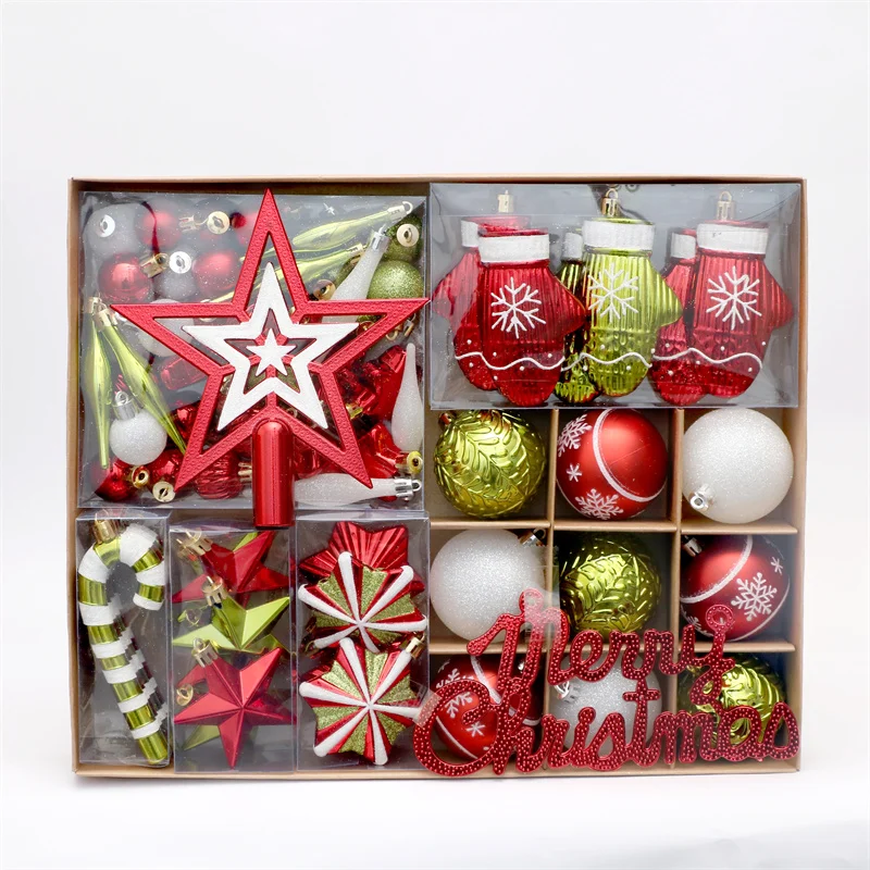

Hot Sale Ornaments Baubles Balls Christmas Boxed Colorful Design Hanging Ball Decorative 6cm Gift Mixed Set