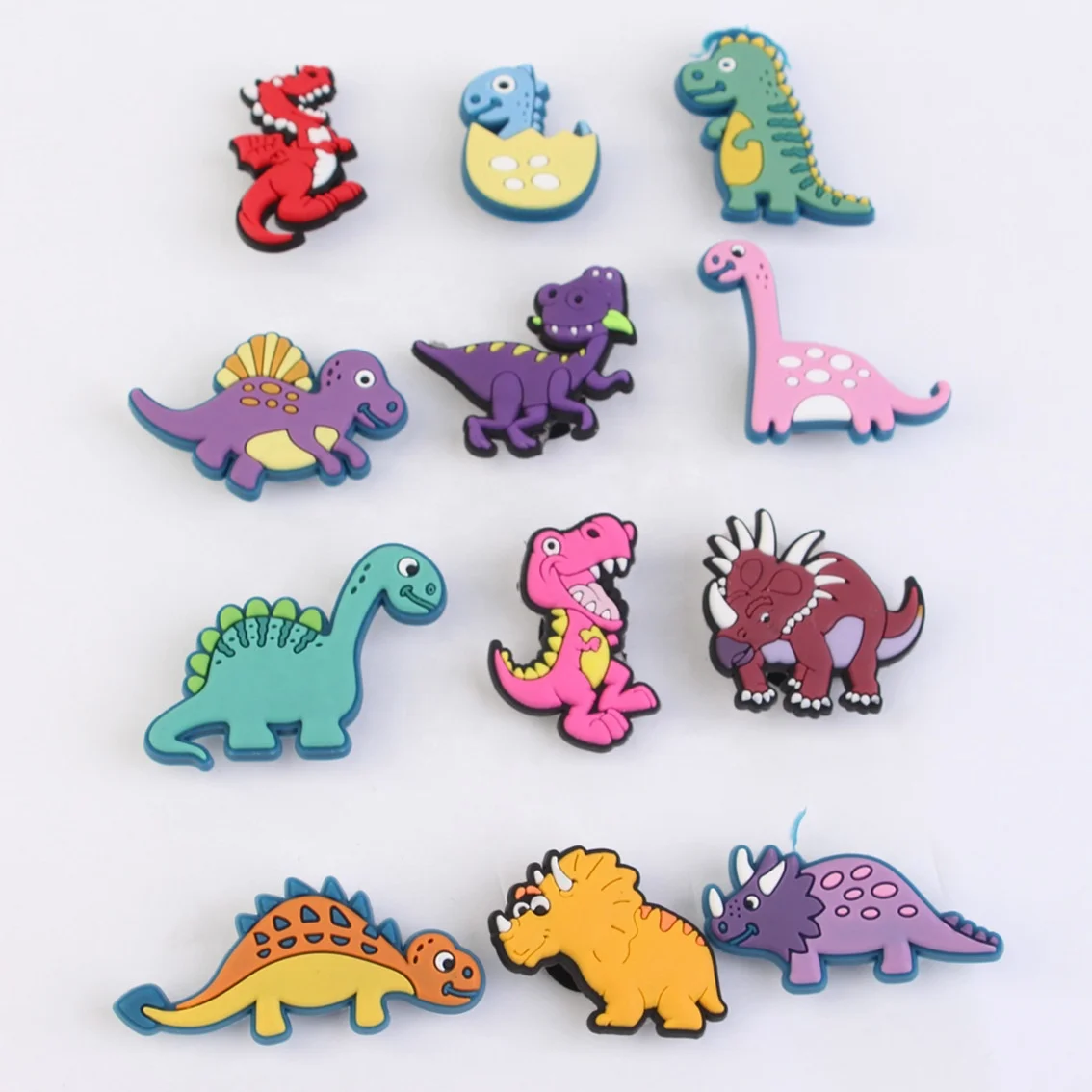

1000pcs+ wholesale in stock cheap gibz custom logo soft pvc cartoon dinosaur shoe decoration shoe charms for croc, As picture