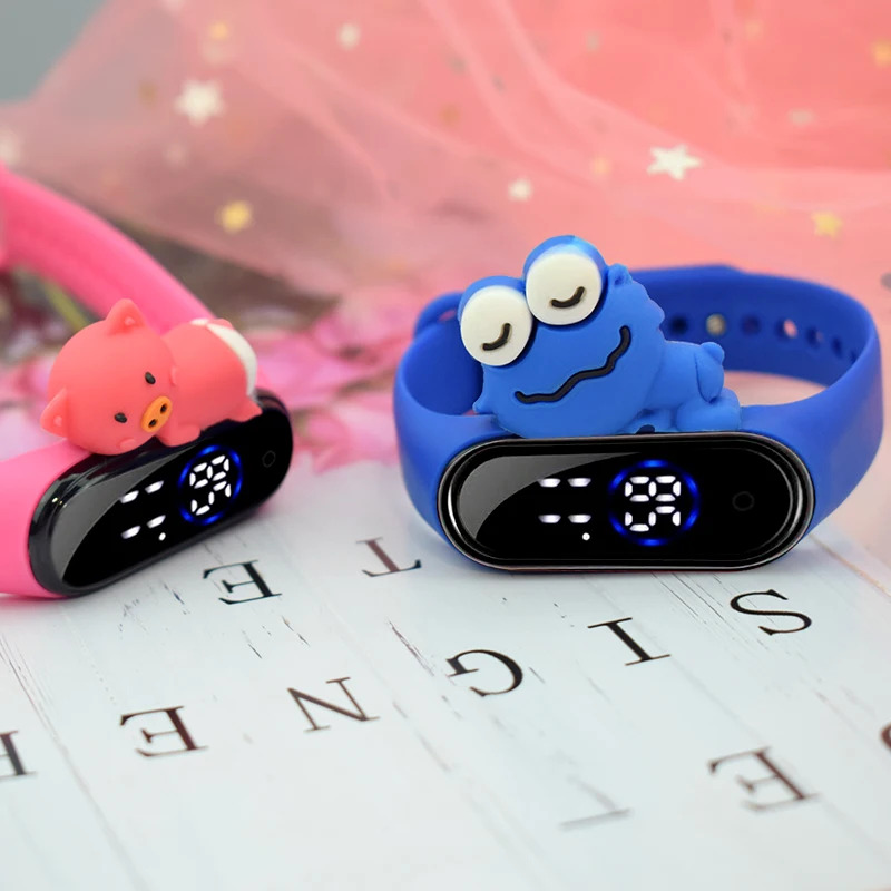 

Cartoon Touch reloj Spiderman Animal Shape Silicone Retro Wrap Kids Waterproof Unique Led Watch Kids, Optional