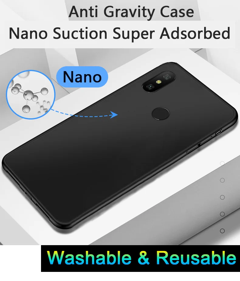 Nano Suction Full Protective Magical Anti gravity phone case For iphone 11 Pro max Sticky Phone Back case Cover