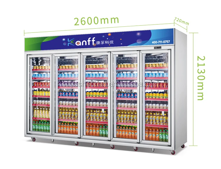 3 Glass Door Cold Drink Commercial Beverage Cooler Fridge For ...