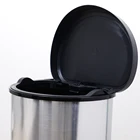 Stainless steel effect kitchen dustbin foot pedal plastic recycle waste bin