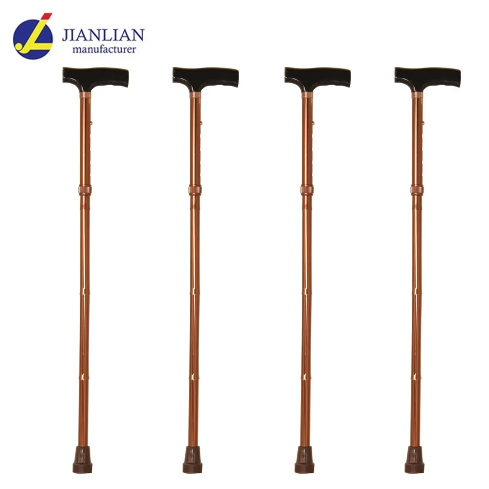 

Walking Stick Cane Hiking Rubber Tips Alpenstock for Elderly Aluminium Body Climbing Equipment hot, Brown