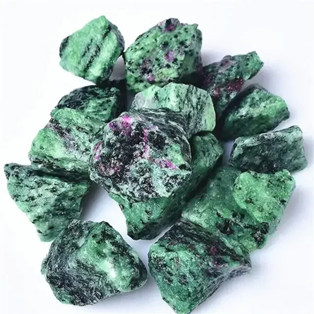 

Carved natural raw gemstone rocks ruby zoisite rough crystals spiritual healing stones for fish tank decor