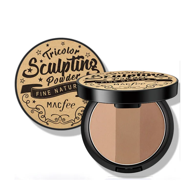 

MACFEE High quality waterproof pressed natural makeup Tricolor Sculpting Powder