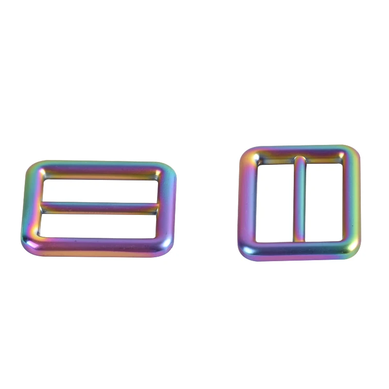 

Metal Matte Rainbow Slider Buckle For Webbing Straps Tri Glide Adjuster Buckles