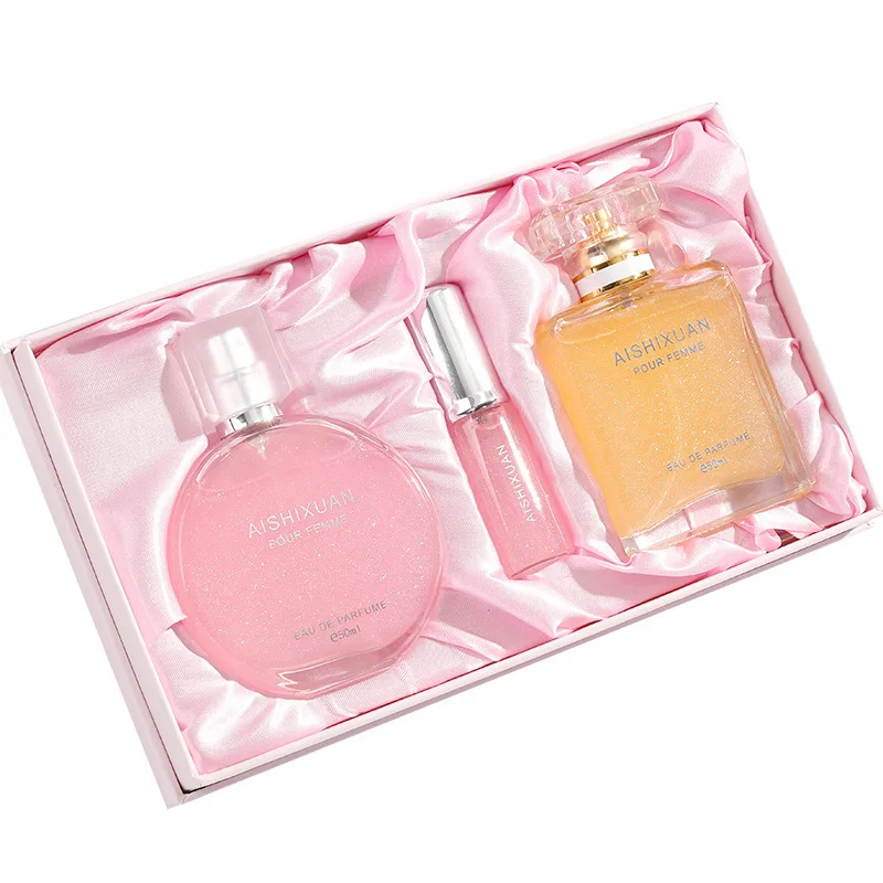 

Cosmetic Long Fragrances Private Label Logo Quicksand Perfume Set 3 pcs Lady Oil Beautiful Package Women Perfume Make Up