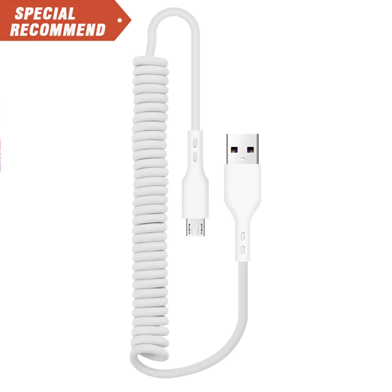 

Wholesale hot sale Fast Charging Spring Stretch Type C Micro Usb Phone Charger Cable Suitable for iPhone