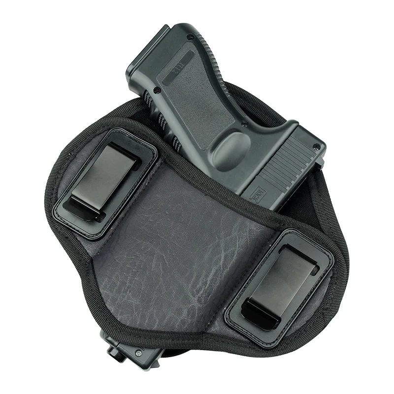 

Concealed Carry gun holster leather Universal Tactical belt holster pistol Military for Glock 17 19 23 Gun Holster, Black