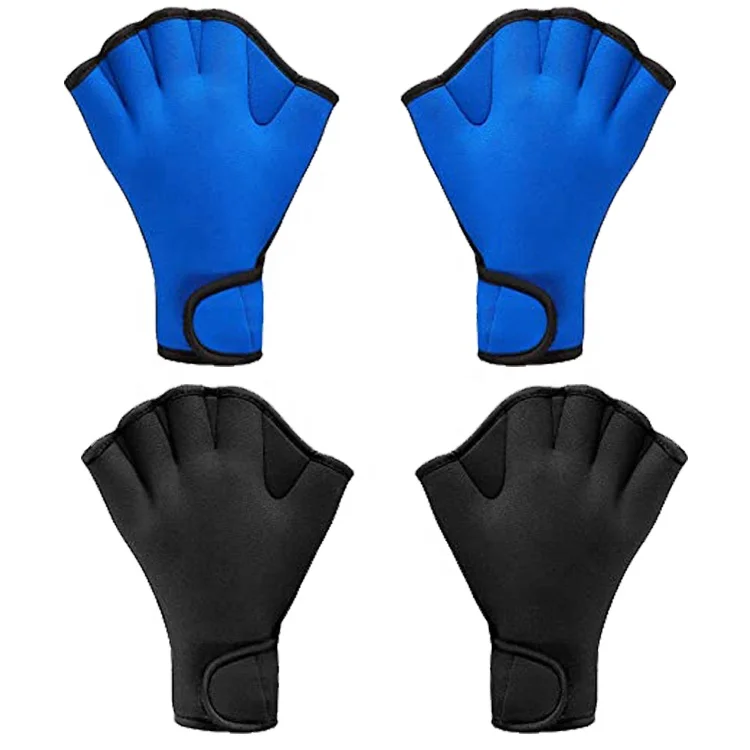 

Hot sell Neoprene Swimming Surfing Diving Webbed Sport Gloves neoprene swimming gloves SBR, Black bule