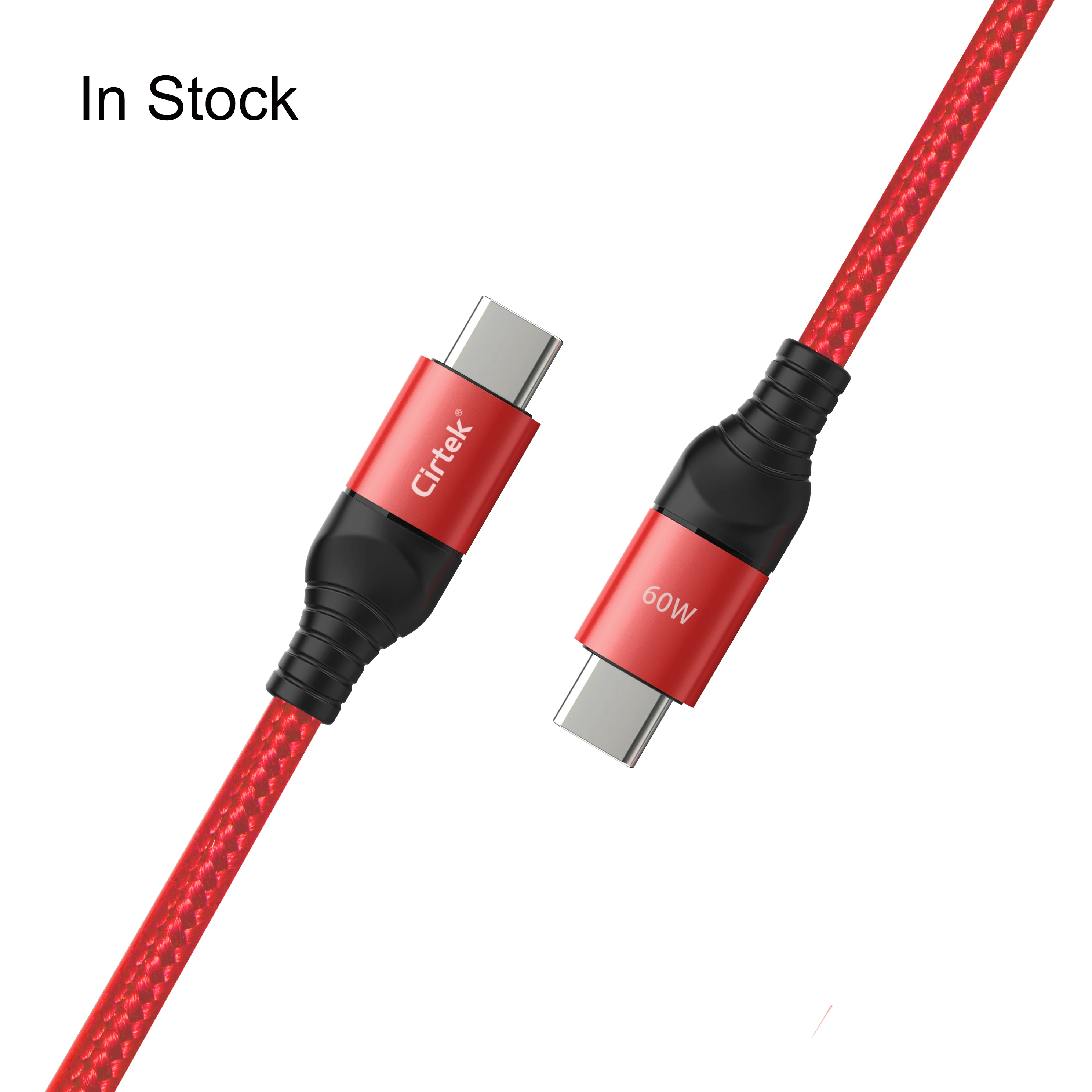 

Cirtek free shipping 60W braided mobile charging cable double usb c cord fast charger cable data transfer usb c for smart phone