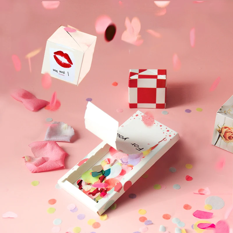 

Hot Sale Photo Album Card Exploding Confetti Gift Box Envelope Shape Surprise Explosion Bomb Boxes