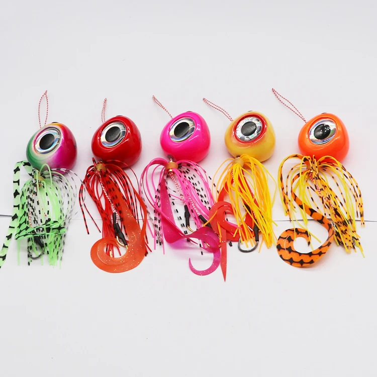 

60/40/60/80/100/120g Silicone Rubber Skirt Trailer Jigs Octopus Kabura Jigs Fishing Lure Snapper Slider Jigging lure, Picture or oem