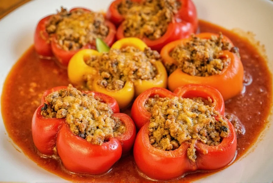 Ground Turkey Stuffed Bell Peppers Recipe - Ready in 45 Min