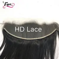 

13*4 Indian raw virgin hair Film lace frontal HD transparent swiss Lace frontals second skin frontal