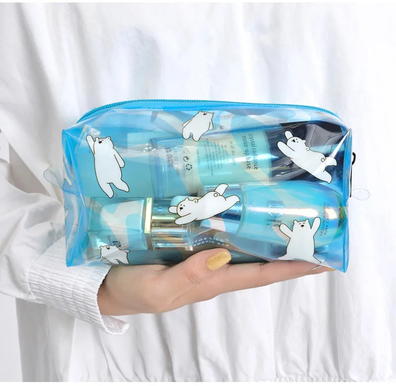 

Wholesale waterproof clear makeup bag fashion girl TPU cosmetic bag makeup pouch beauty bag