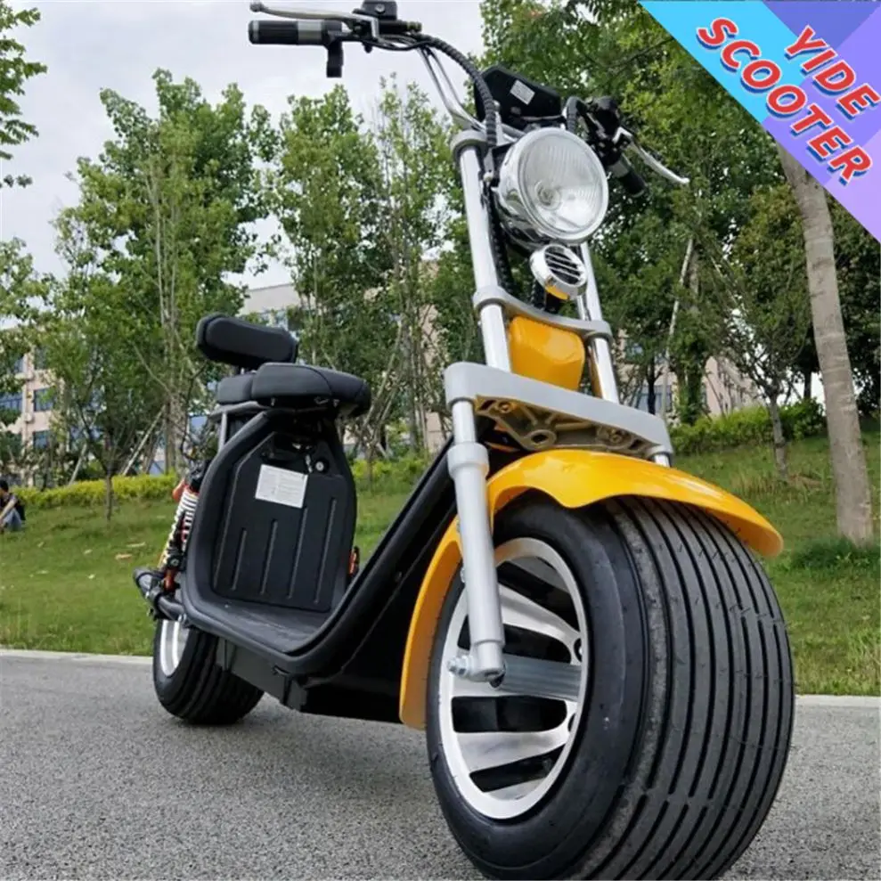 

1000W-2000W Chopper Electric Fat Wheel Scooter Korea Off Road Electric Adult Motorcycle Frame Scrooser Citycoco, Black