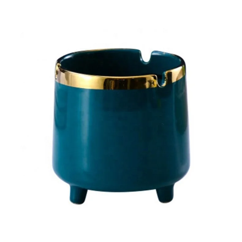 

New Ceramic Nordic Style Light Luxury Personality Ashtray, Green/white