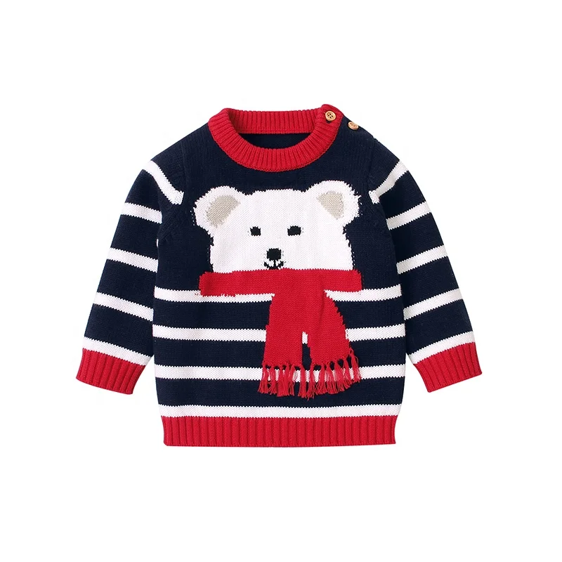 

100%Cotton Knitted Newborn Baby Sweater Jumpers Funny Cartoon Pattern Infant Boys Girls Pullovers Top Autumn Winter Kids Clothes