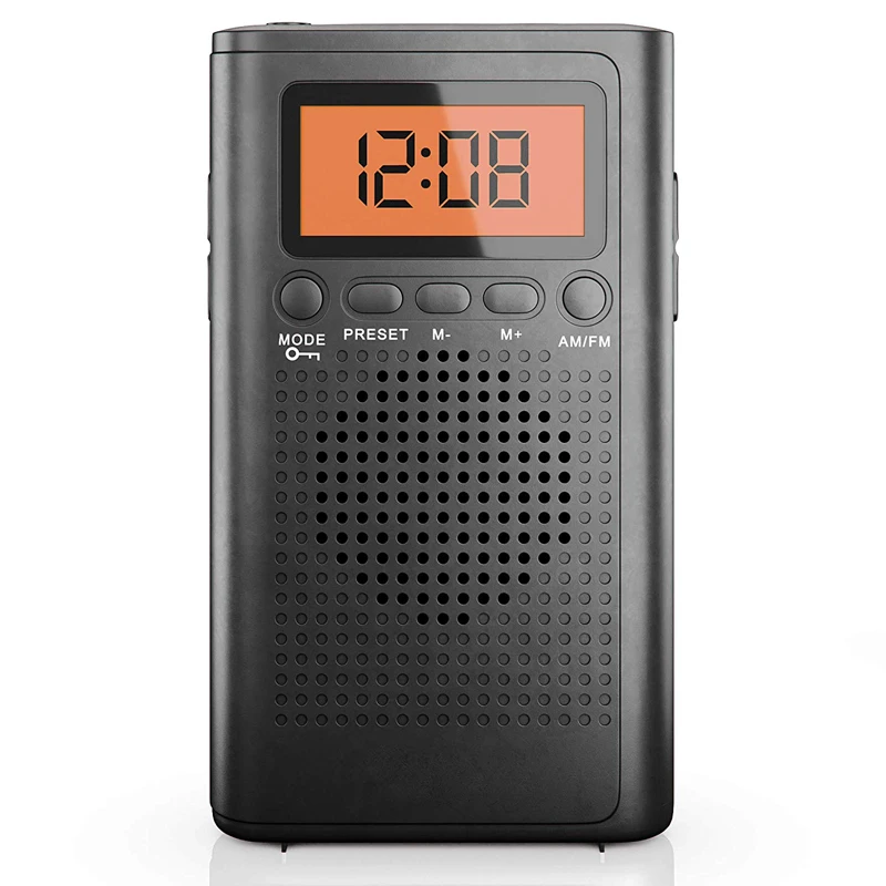 

Hot LCD Screen Stereo Portable Mini Pocket Digital Am Fm Radio//, Black/white