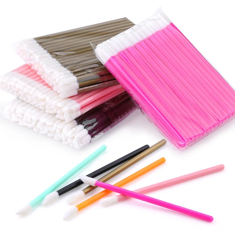 

Chinese Wholesale Disposable Makeup Lip Gloss Brush Plastic Lip Brush Beauty, Customized color