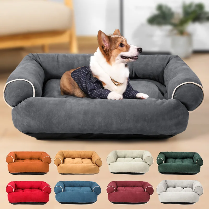 

Wholesale Designer Washable Luxury Large Colorful Deep Sleep Calming Pet Dog Sofa Beds