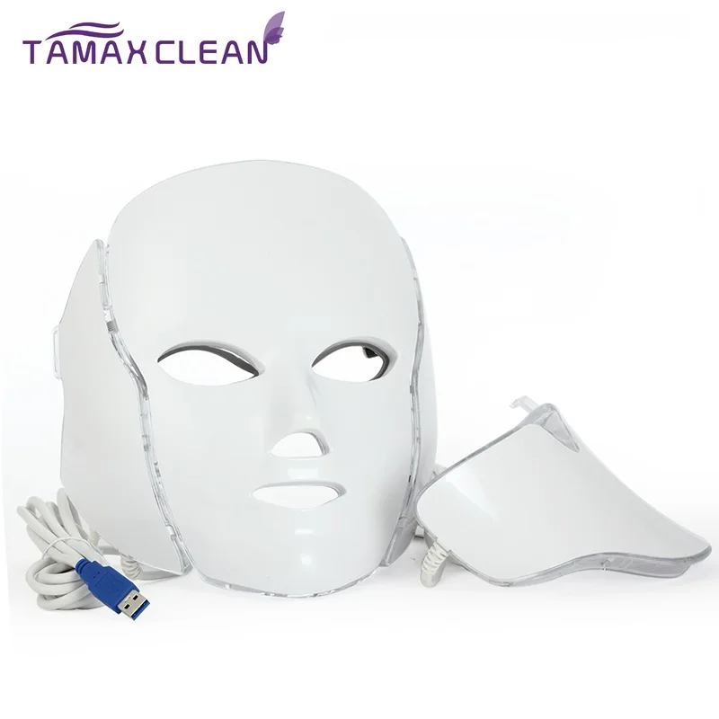 

LM002 3 Color Photon Led Light Therapy Facial Neck Mask Beauty Equipment For Skin Rejuvenation Acne Pimple Comedo Treatment, White