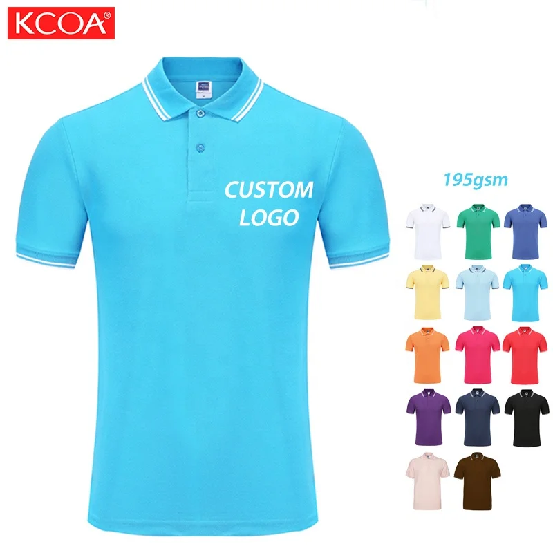 

Ready to Ship Polo T Shirt Custom Logo Printed Unisex Tshirt Polo, 14 colors or custom colors