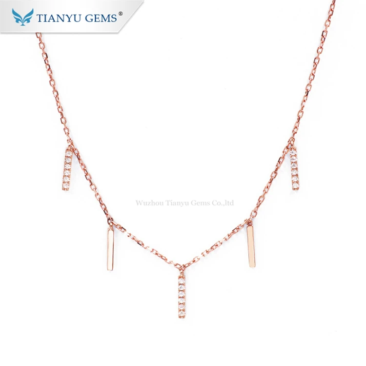 

Tianyu trendy jewelry Rose Gold Moissanite 14K Necklace Pendant