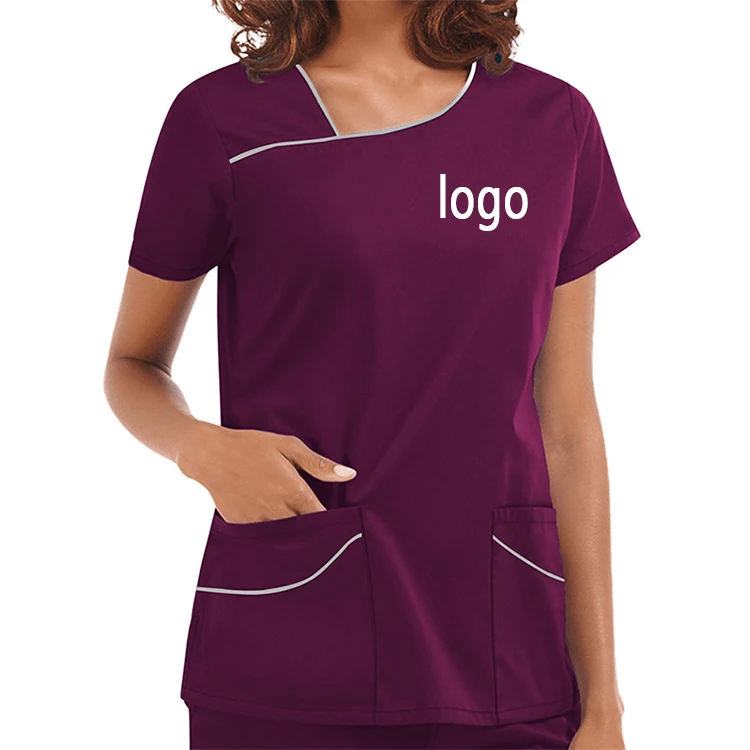 

Custom design oem logo salon spa nurse 2022 women cute scrub tops, Customized