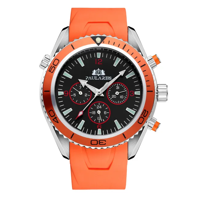 Paulareis Aliexpress Military Clock Steampunk Series Complete Calendar Men Sport Mechanical Automatic Watches Relogio masculino