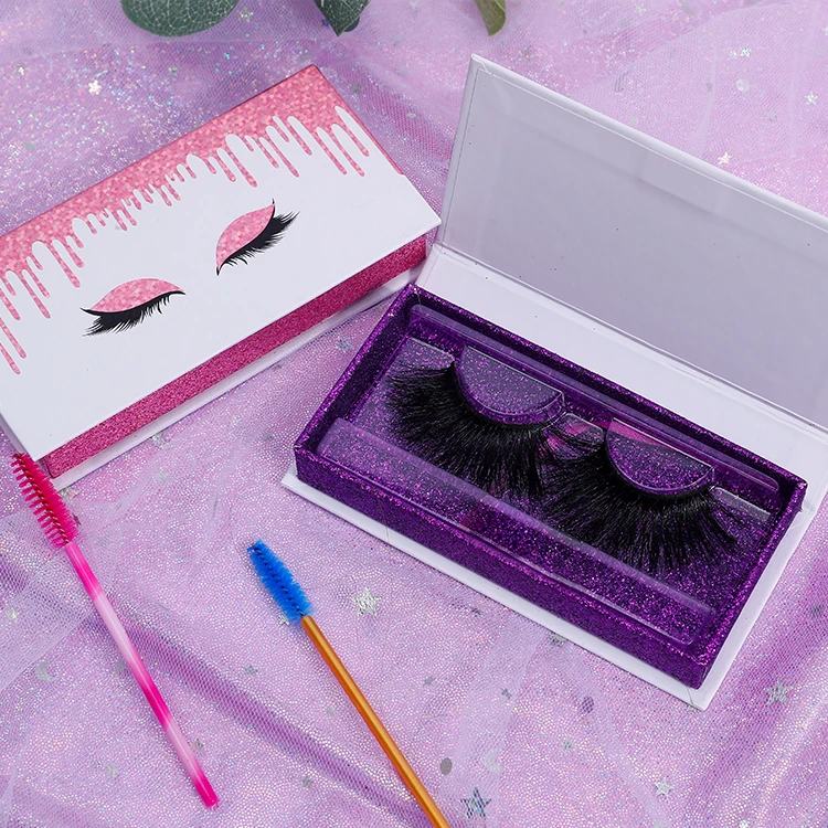 

Top Quality Luxury Siberian Factory 25mm Mink Fur Eyelashes With Case, Black