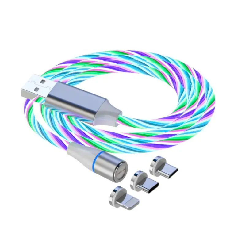 

2021 new 3 in 1 usb magnetic streamer data cable charging usb mobile phone cable one for three