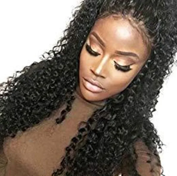 

Glueless Swiss Lace Frontal Wigs Raw Indian Human Hair Lace Wigs Virgin Cuticle Aligned kinky curly Lace Front Wig