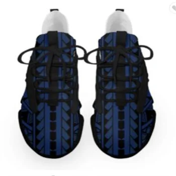 

2021 New Styles Wholesale Casual Shoes Men Fashion Custom Polynesian Tribal Pattern Men's Lace-up Casual Shoes Thick Sole