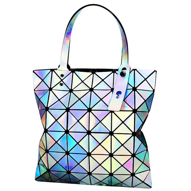 

Hologram Geometric Shoulder Strap Hand Holographic Pu Handbags Laser Bag, 2 colors