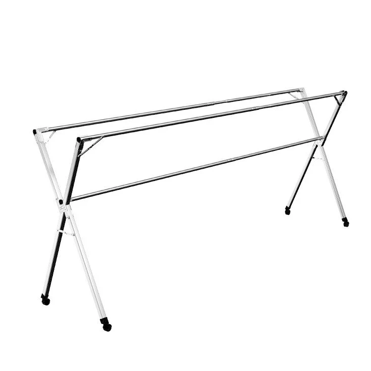 

Folding drying rack floor indoor household stainless steel telescopic rod type drying quilt