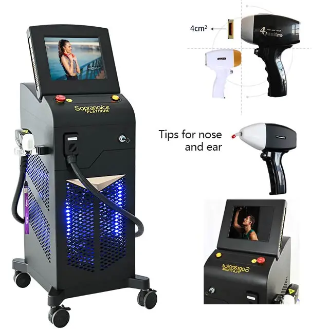 

Weifang Triple Wavelength 808nm diode laser alma soprano xl ice painless 3 waves hair removal 1600w 1800W soprano ice platinum