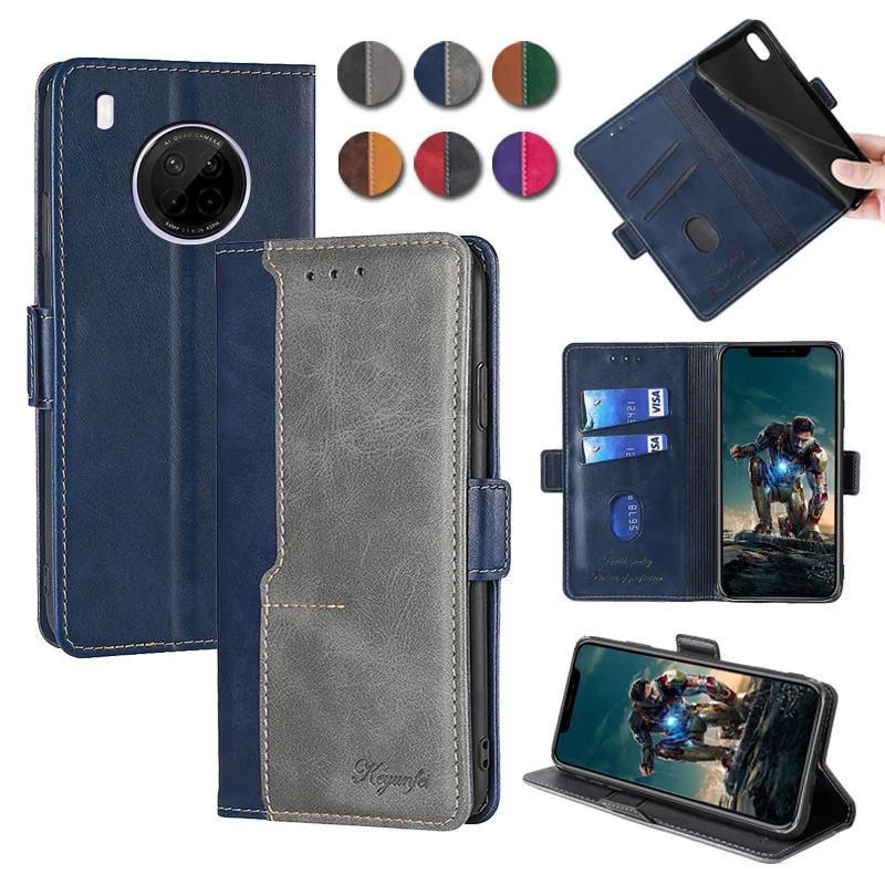 

Luxury Leather with Soft TPU Wallet Flip Cover for Huawei Y7A Y9A Y6P Y5P Phone Case Y5 Y6 Y7 Y8 Y9 Protector Cover, 6 colors for your choose