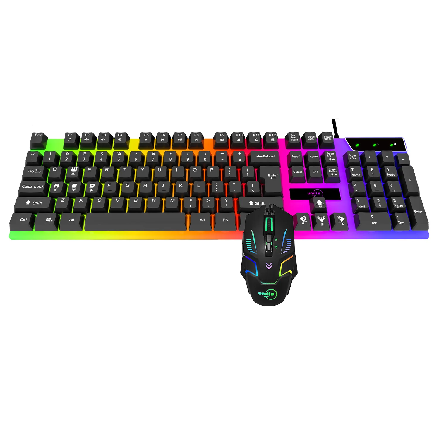 

Gift box keyboard gamer fast delivery RGB keyboard mouse Factory OEM RGB keyboard mouse set, Black