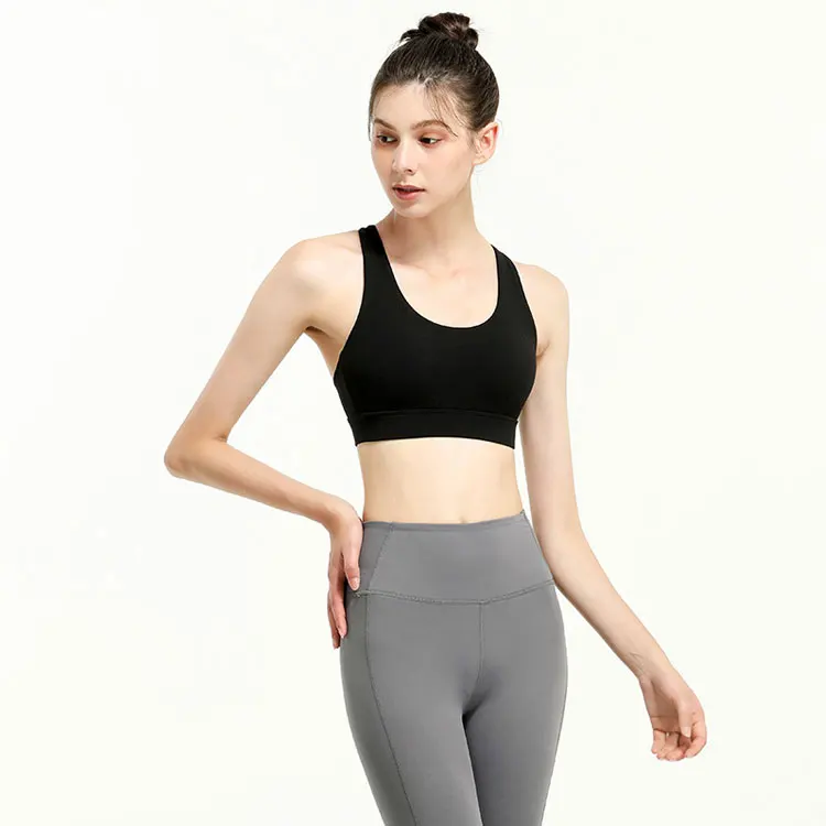

High Quality beautiful back slim sweat-absorbent Cross Back Yoga Bra Fitness High Impact Support dry and comfortable Sport Bras