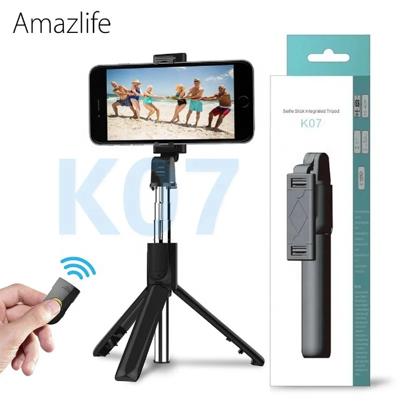 

Amazlife KO7 Wireless Cell Phone Selfie Stick Integrated Tripod Stand palito selfie with Remote Controller