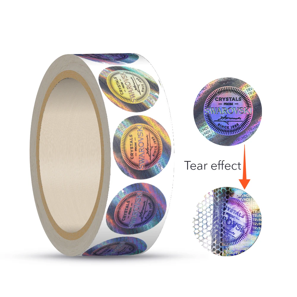 

customized 3d sticker labels roll logo small perfume sticker hologram round sticker warranty void label