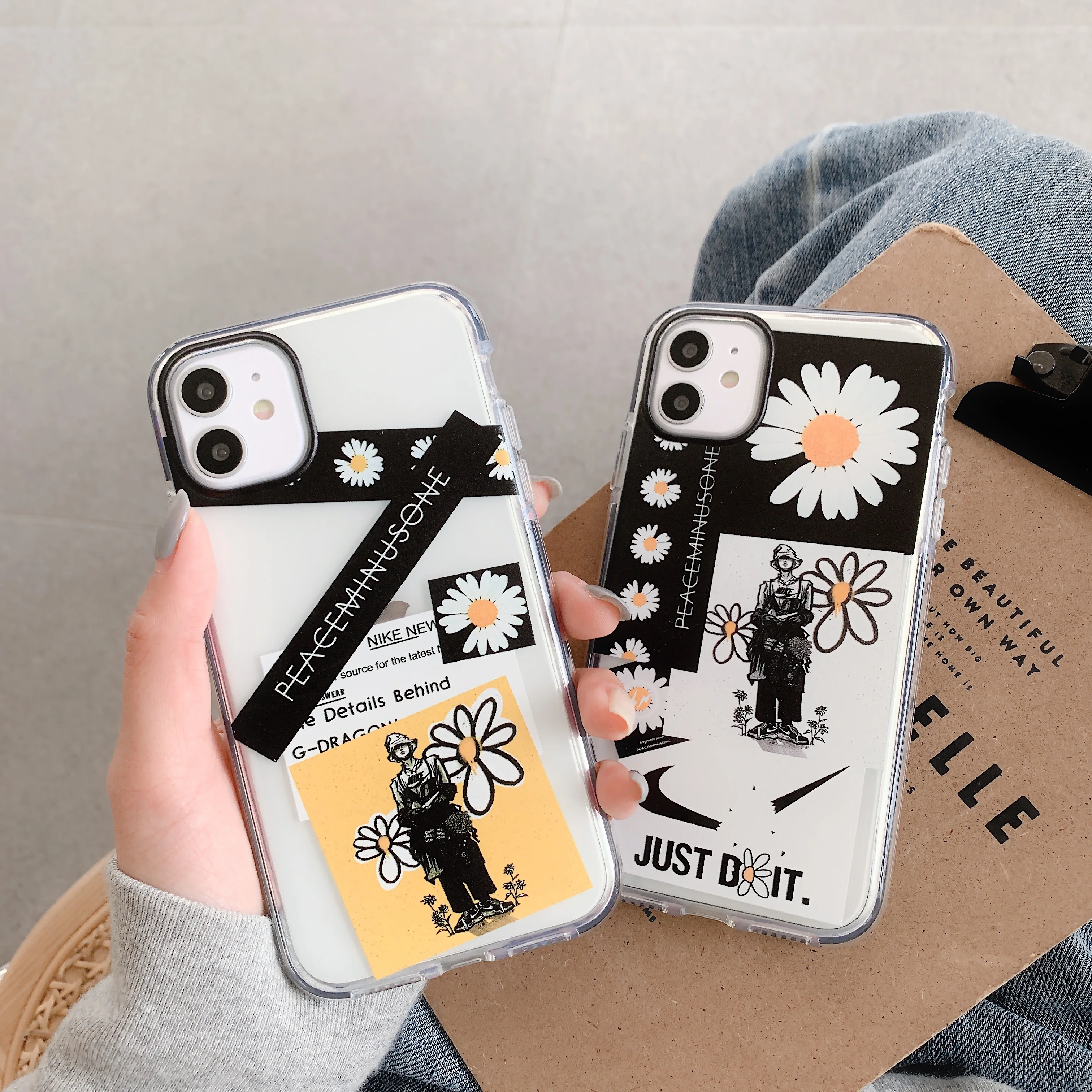 

ins korea fashion design Phone Case For iPhone12 Pro max 11 pro SE 2020 X XR XS Max 8 7 6 Plus shockproof soft tpu back cover