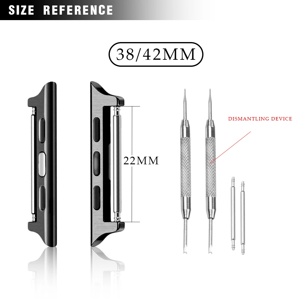 Adapter Connector For Apple Watch Band 42mm 38mm 44mm 49mm Stainless Steel Clasp Adaptor For