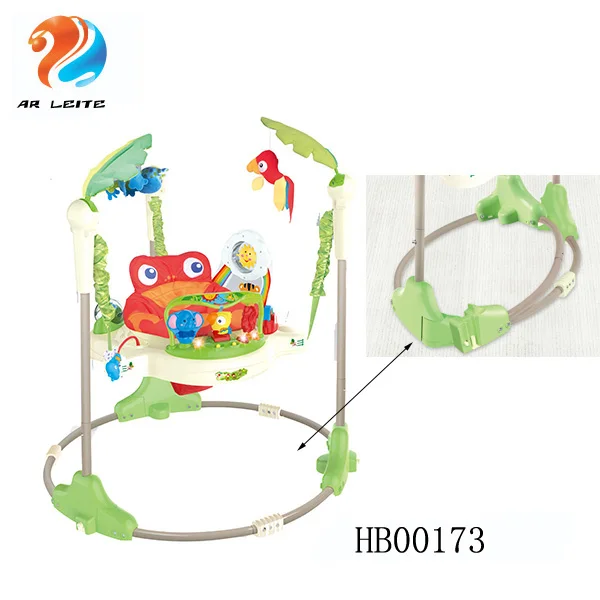 

New design foldable multi-functional baby activity jumper with music and toys safety baby bounce chair, Green